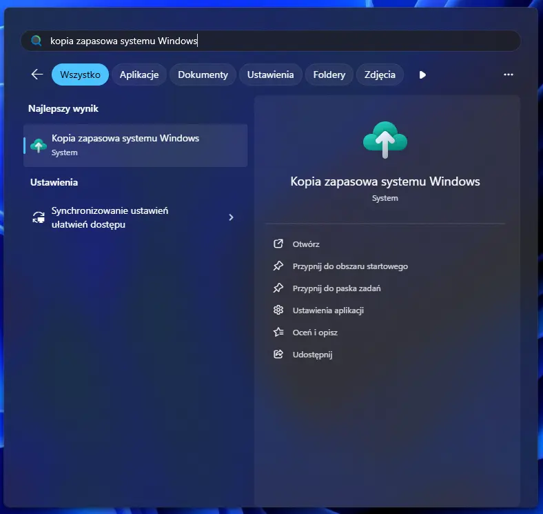 Kopia zapasowa systemu Windows